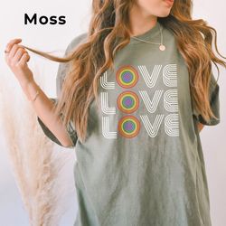 retro gay pride shirt, comfort colorsr, vintage rainbow love tshirt, lgbtq shirt, unisex bi pride tee, gay ally gifts