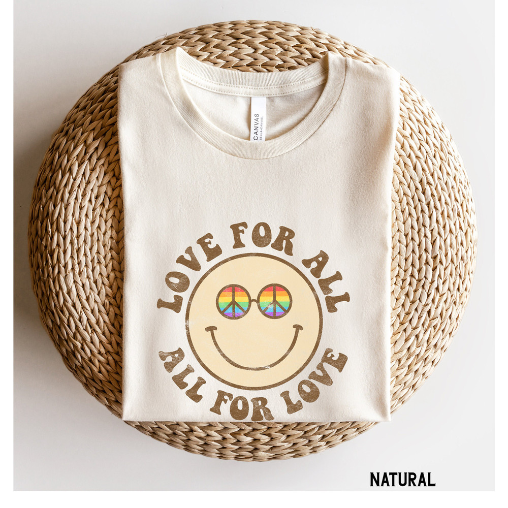 Retro Gay Pride Shirt, Groovy Pride Shirt, Love for All, LGBTQ Ally Shirt, Bi Pride TShirt, Gay Ally Gifts.jpg