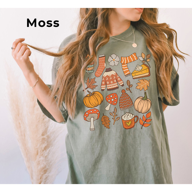 Retro Halloween Shirt, Fall Thanksgiving Doodles, Comfort ColorsĀ®, Cute Thanksgiving TShirt, Womens Fall Shirts, Autumn Tee for Women 1.jpg