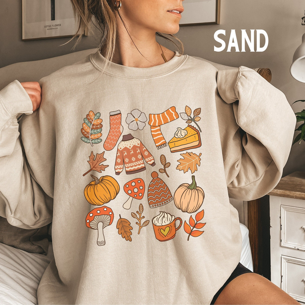 Retro Halloween Sweatshirt, Fall Halloween Doodles, Thanksgiving Sweatshirt, Womens Fall Crewneck, Cute Fall Sweater 1.jpg