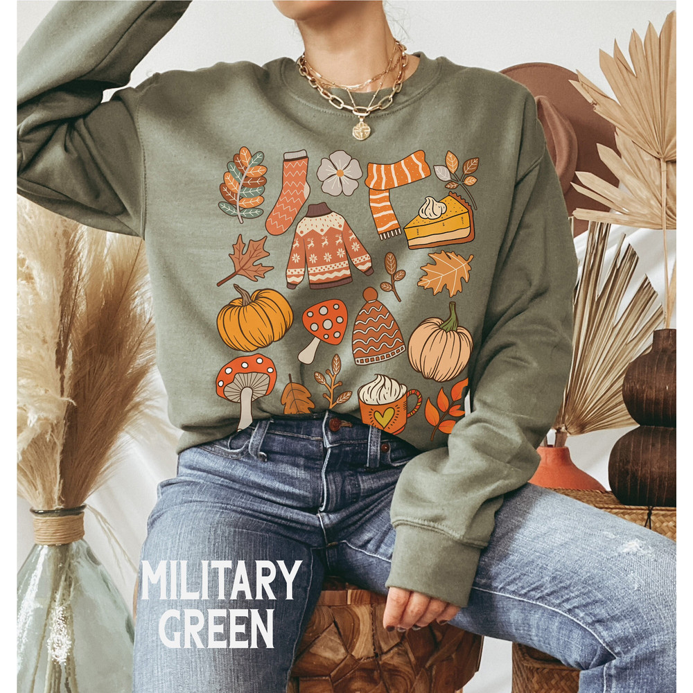 Retro Halloween Sweatshirt, Fall Halloween Doodles, Thanksgiving Sweatshirt, Womens Fall Crewneck, Cute Fall Sweater 2.jpg