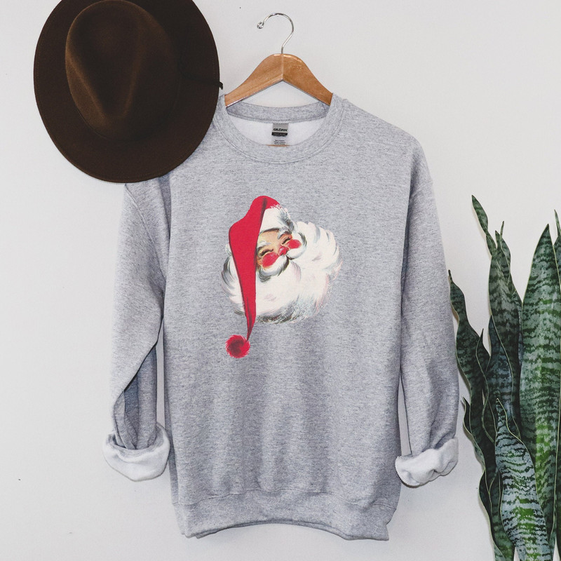 Retro Santa Graphic Sweatshirt, Vintage Santa Claus Sweatshirt, Vintage Graphic Crew Neck Sweatshirt, Oversized, Merry Christmas Sweatshirt.jpg