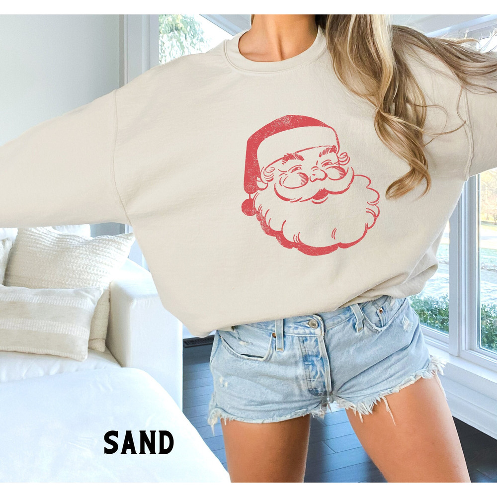 Retro Santa Sweatshirt, Vintage Santa Christmas Hoodie, Christmas PJs Matching Family Holiday Clothing Womens Mens Christmas Sweatshirts.jpg