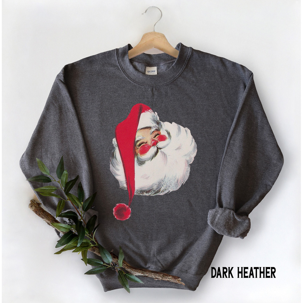 Retro Santa Sweatshirt, Vintage Santa Hoodie, Christmas PJs Matching Family Holiday Clothing Womens Christmas Sweatshirt for Women 1.jpg