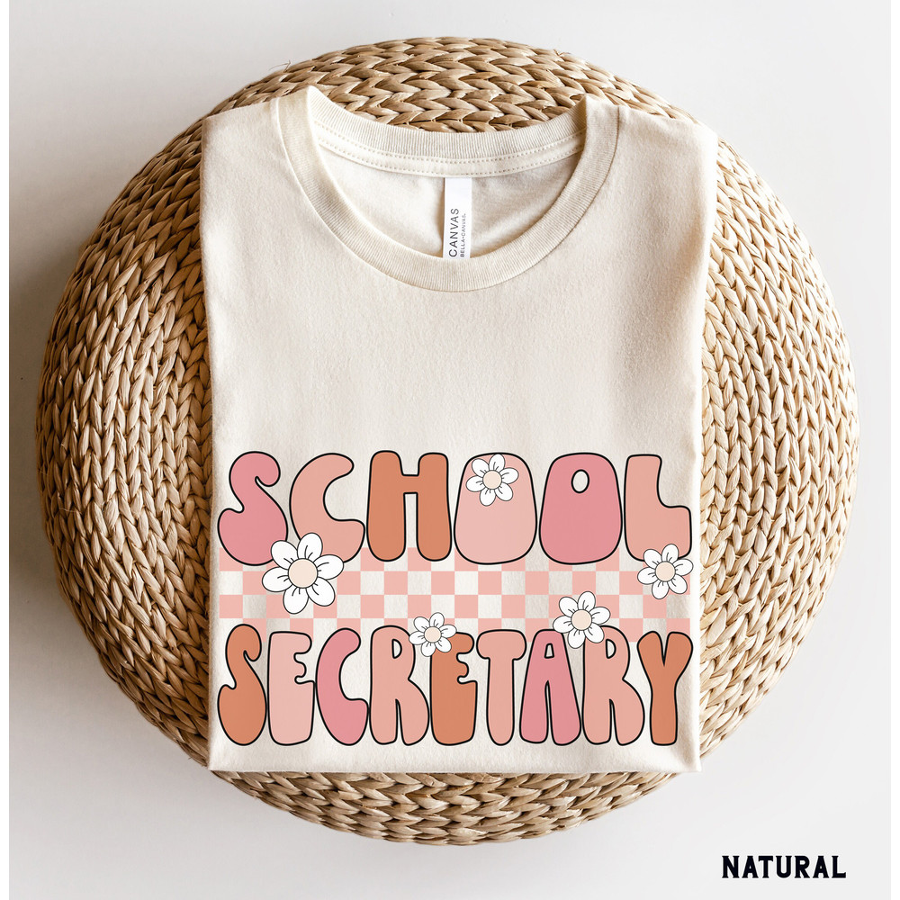 School Secretary Shirt, Retro School Secretary Tee, School Team Shirts, Back to School Shirt, First Day of School Group Shirts.jpg