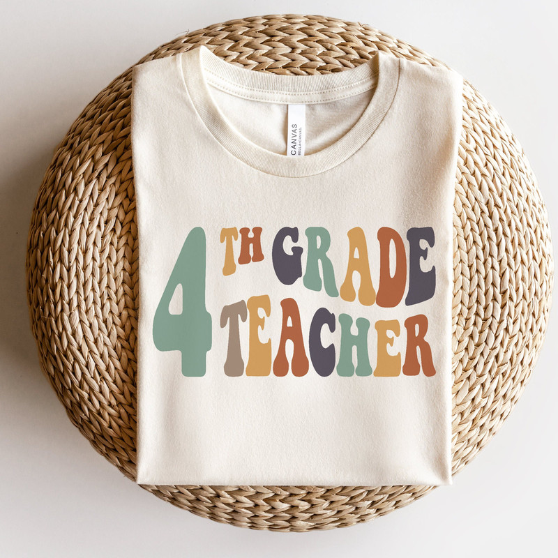 Second Grade Teacher Shirt, Wavy Letters, 2nd Grade Team Teacher Shirts, Retro Back to School Shirt, Elementary Teacher Tee, Teacher Gifts.jpg