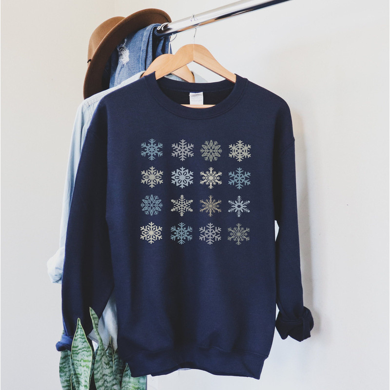 Snowflake Sweatshirt, Winter Hoodie for Women, Holiday sweatshirt, Christmas Snowflakes Crewneck Sweatshirt, Apres Ski Snowboard Hoodie.jpg