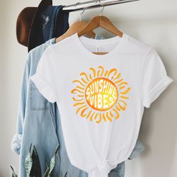 sunshine vibes shirt, sunshine t shirt, cute graphic tee shirts, positive shirts, inspirational spring summer beach t sh