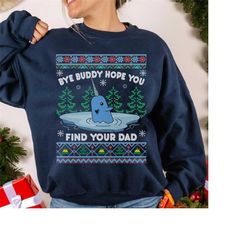 christmas whale ugly holiday sweatshirt, find your dad sweater, holiday movie apparel, funny christmas crewneck, whale u
