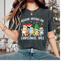 bluey and bingo family merry christmas 2023 shirt | bluey family christmas | shirt blue dog christmas | bluey and bingo