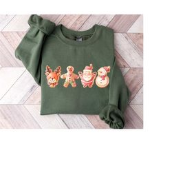 christmas sweatshirt, gingerbread sweatshirt, gingerbread santa sweatshirt, christmas reindeer, snowman christmas, holid