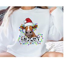 christmas sweatshirt, mooey christmas sweatshirt, holiday gift sweater, cow merry christmas sweater, funny cow shirt, wi