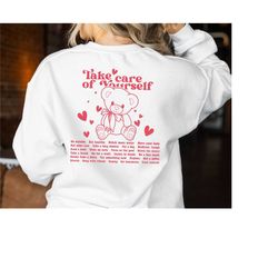 take care of yourself sweatshirt, trendy hoodie, mental health sweatshirt, anxiety hoodie, you matter sweatshirt, aesthe