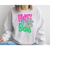 happy go lucky cute st. patricks day sweatshirt, st patricks sweater for women, trendy st patricks day hoodie, st patric