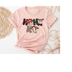 christmas shirt, ho ho ho santa cow shirt, cow christmas shirt, mooey christmas shirt, cow lover shirt, holiday gift, bu