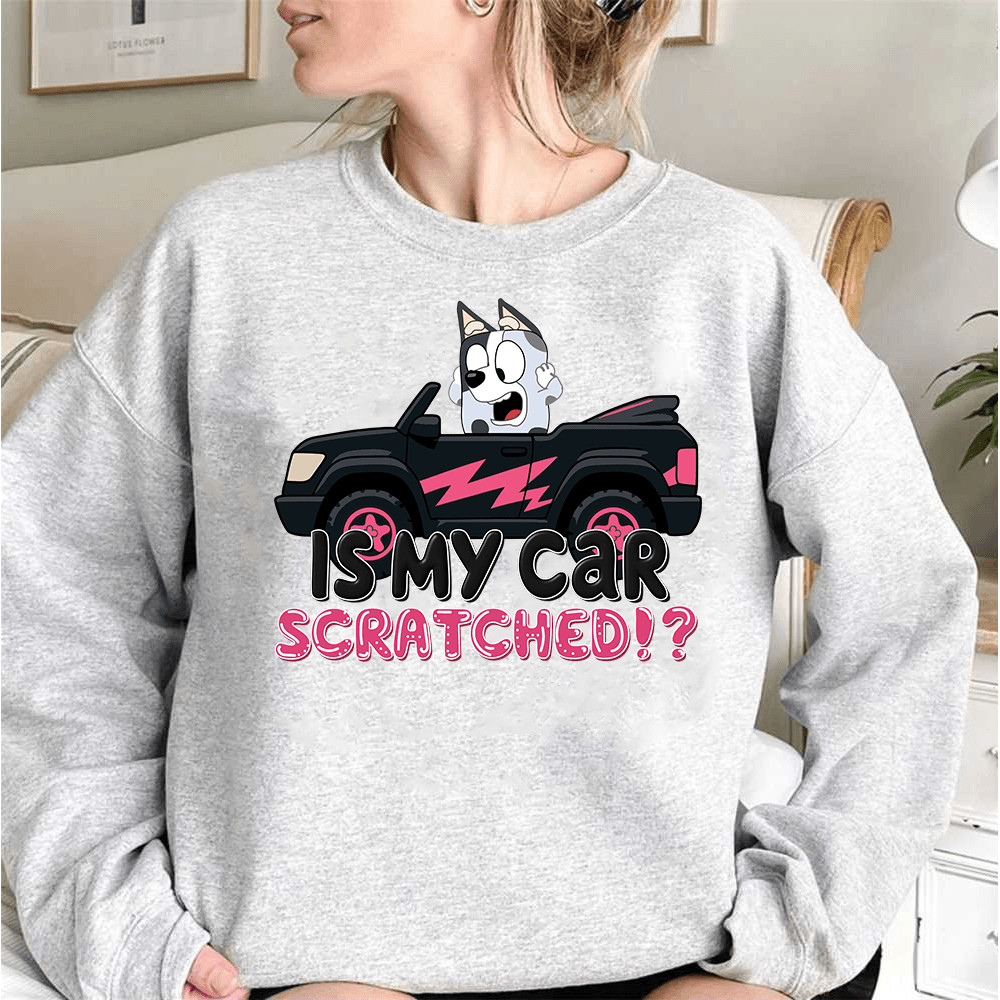 Bluey Muffin Shirt Muffin Is My Car Scratched Shirt Bluey Sweatshirt Kids Muffin TShirt Bluey A 0