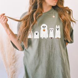 halloween shirt, halloween tee, ghost shirt, comfort colorsr, halloween dog shirt, ghost dog shirt, spooky season, hallo