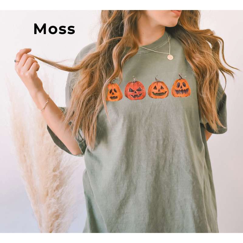 Halloween Shirt, Pumpkin Shirt, Halloween Comfort ColorsĀ® Tee, Watercolor Jack O Lantern Tee, Spooky Season, Fall Shirts for Women.jpg