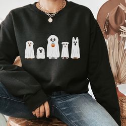 halloween sweatshirt, ghost sweatshirt, halloween sweater, halloween dog sweatshirt, ghost dog shirt, spooky season, hal