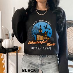 halloween sweatshirt, most wonderful time of year hoodie, vintage halloween crewneck, haunted house shirt, spooky season