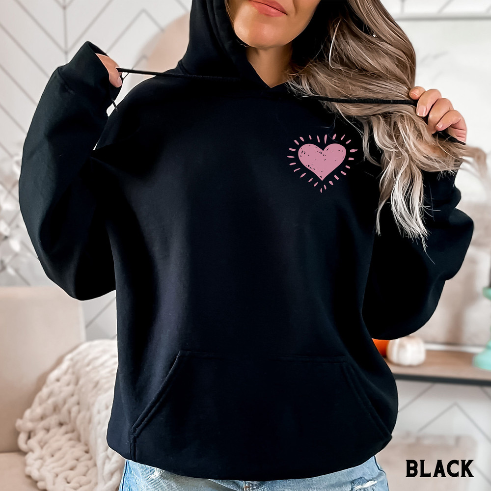 Heart Hoodie, Pocket Heart Sweatshirt, Hand Drawn Heart Crewneck, Cute Hoodie, Simple Heart Hoodies, Womens Gifts.jpg