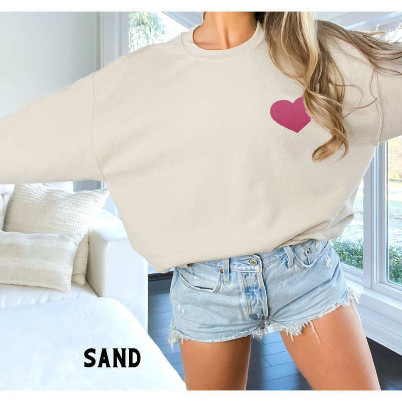 Heart Sweatshirt, Embroidered Pink Pocket Heart Hoodie, Cute Cozy Hoodie, Simple Heart Sweatshirts.jpg