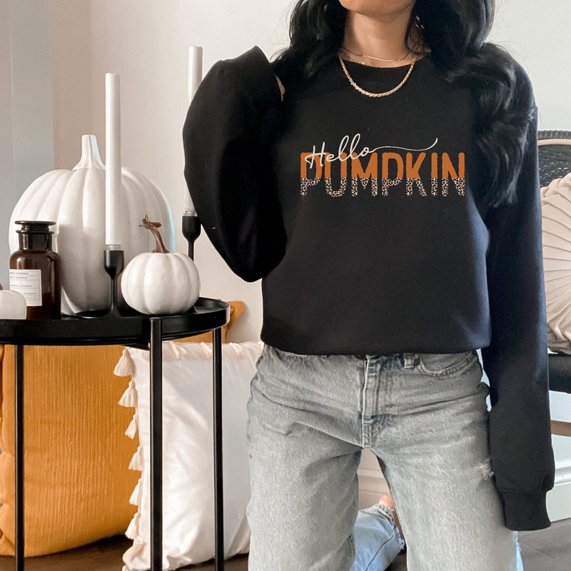 Hello Pumpkin Sweatshirt, Womens Fall Sweatshirt, Leopard Pumpkin Sweatshirt, Thanksgiving Sweatshirt, Cute Fall Sweater for Women.jpg