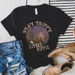 hippie shirt, stay trippy little hippie shirt, hippie clothes, hippie clothing, boho desert road trip shirt, girls trip