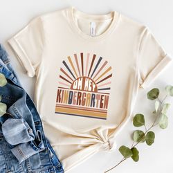 kindergarten teacher shirt, oh hey kindergarten, retro sunrise, 2023 team t shirts, vintage back to school shirt, teache