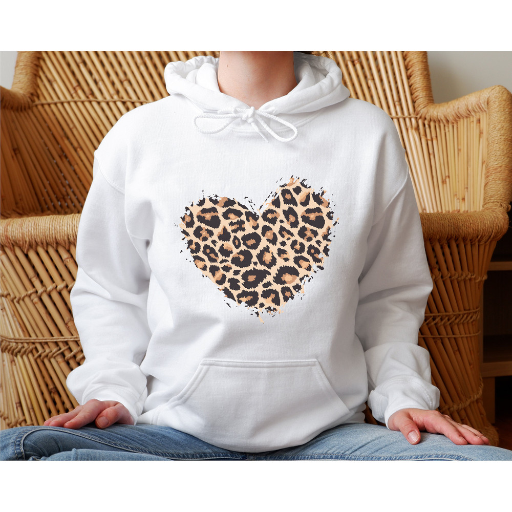 Leopard Heart Hooded Sweatshirt for her, Cheetah Heart Valentines Day Hoodie, Animal Print Hoodie, Unisex Hoodie, Gift for her 1.jpg