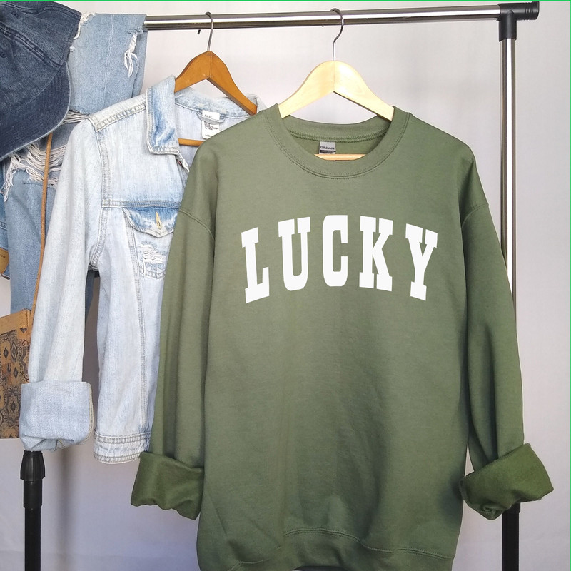 Lucky Sweatshirt, Lucky Crewneck, St Patricks Day Sweatshirt, St Patricks Day Shirt, Saint Patricks Day Shirt, Womens St Patricks Day Shirt.jpg