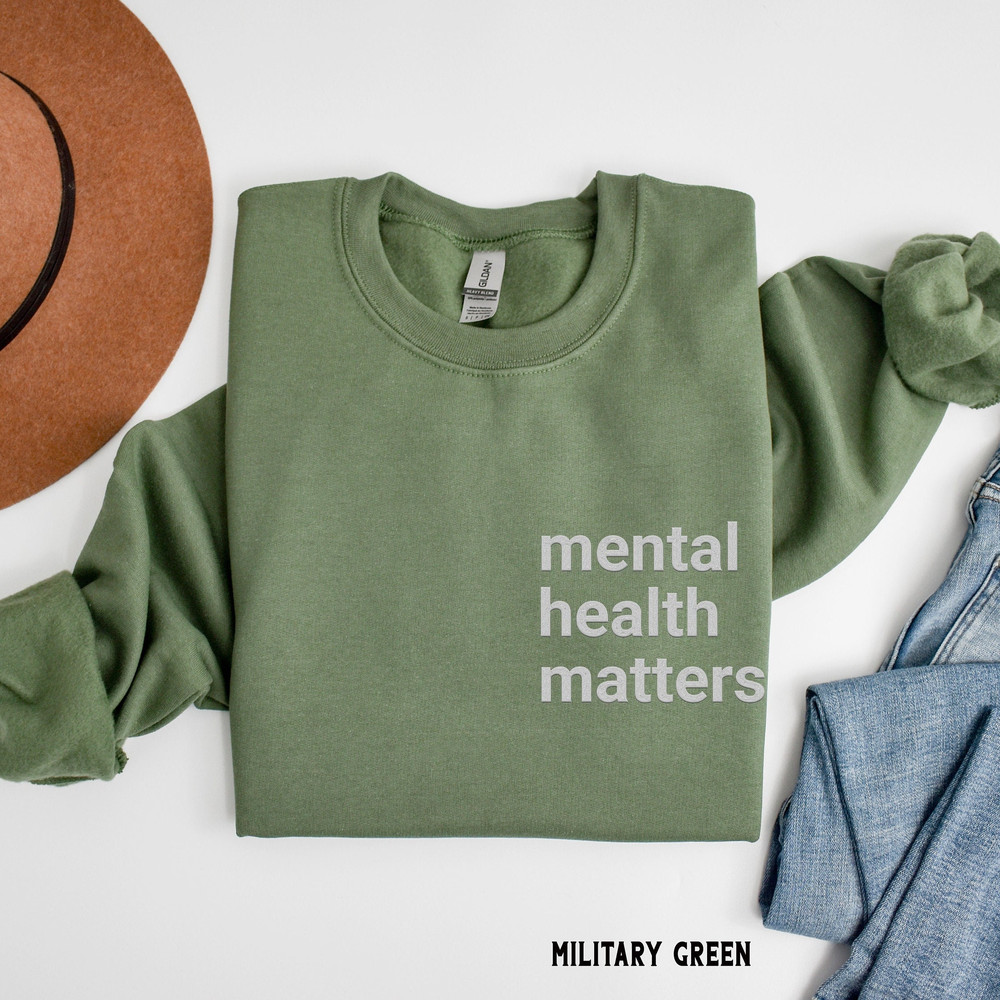Mental Health Matters Embroidered Unisex Sweatshirt, Mental Health Awareness, Mental Health Crewneck, Self Love Club, Therapist Gift 1.jpg