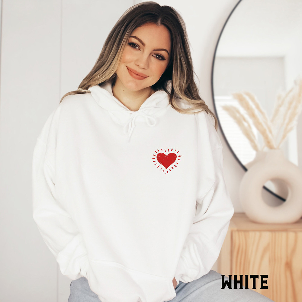 Minimal Heart Sweatshirt for Women, Women's Valentine Red Heart Hoodie, Winter Spring Sweatshirt, Travel Hiking Camping Gift for Her.jpg