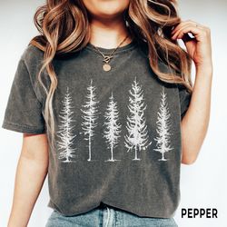 pine trees shirt, comfort colorsr tee, outdoors shirt, pine tree tee, hiking shirt, camping, adventure awaits shirt, wom
