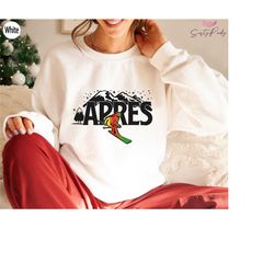 ski sweatshirt, winter sports shirt, ski season hoodie, matching ski trip tshirts, funny gift for family vacation, apres