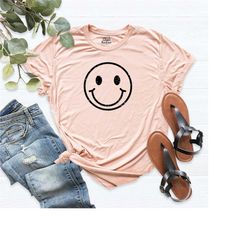 funny smiley shirt, happy face shirt, positivity shirt, cute smiley t-shirt, smiling face shirt, face women's shirt, cut