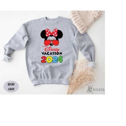 disney vacation 2024 sweatshirt, minnie sweatshirt, disney sweater, disney crewneck, minnie shirt, disneyland sweater, d