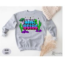stay weird sweatshirt, stay weird alien sweater , funny alien sweater , retro colorful sweater for women, funny weird sw
