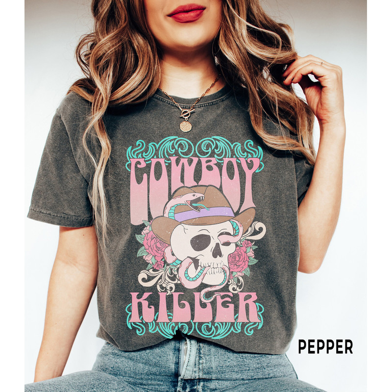 Cowboy Killer Shirt, Comfort ColorsĀ® Tee, Country Western Shirt, Southern Tees, Boho Retro Country Girl TShirt, Vintage Cowgirl Tee.jpg