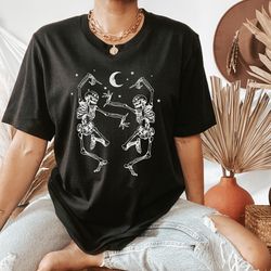 dancing skeletons, dancing skeleton, oversized, halloween tshirt, halloween tee, skeleton shirt, halloween shirt, unise