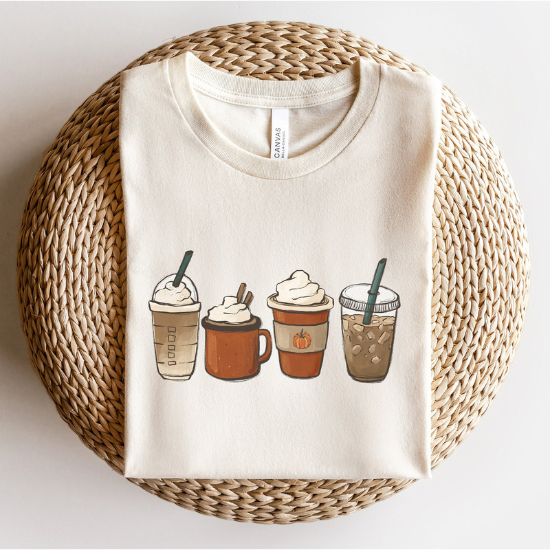 Fall Coffee Shirt, Pumpkin Spice Shirt, Cute Fall Shirt, Womens Fall Shirt, Pumpkin Spice Latte Tee, Thanksgiving Shirt, Coffee Lover Gift.jpg