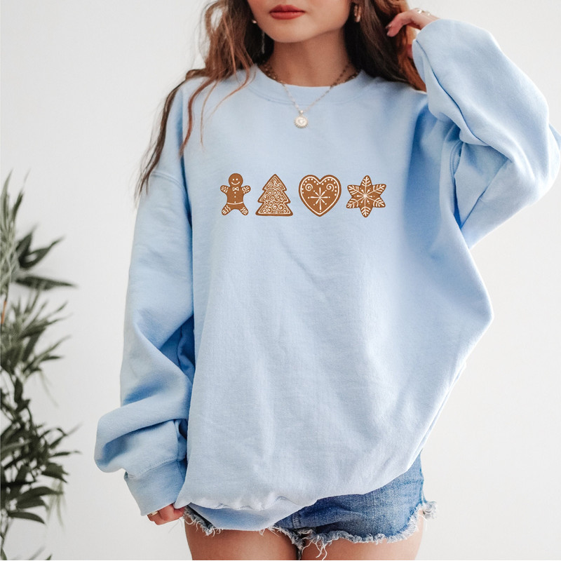 Gingerbread Sweatshirt, Womens Christmas Sweatshirt, Christmas Sweater, Gingerbread Cookies, Christmas Shirts for Women, Cute Holiday Shirt.jpg