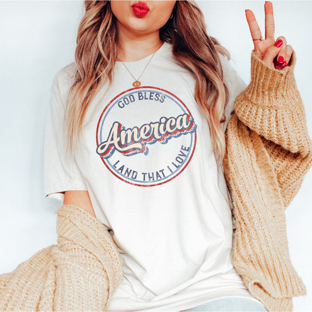 God Bless America Shirt, 4th of July Shirts for Women, Vintage 4th of July Tshirts, Women's 4th of July Tees, Vintage America Tee.jpg