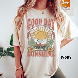good day sunshine tee, comfort colorsr tee, sun graphic tee, sun t shirt, boho tee, retro 70s style shirt, hippie shirts