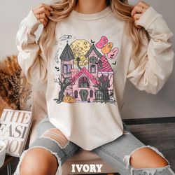 halloween comfort colorsr long sleeve shirt, retro halloween shirt, vintage halloween tee, haunted house shirt, pumpkin,