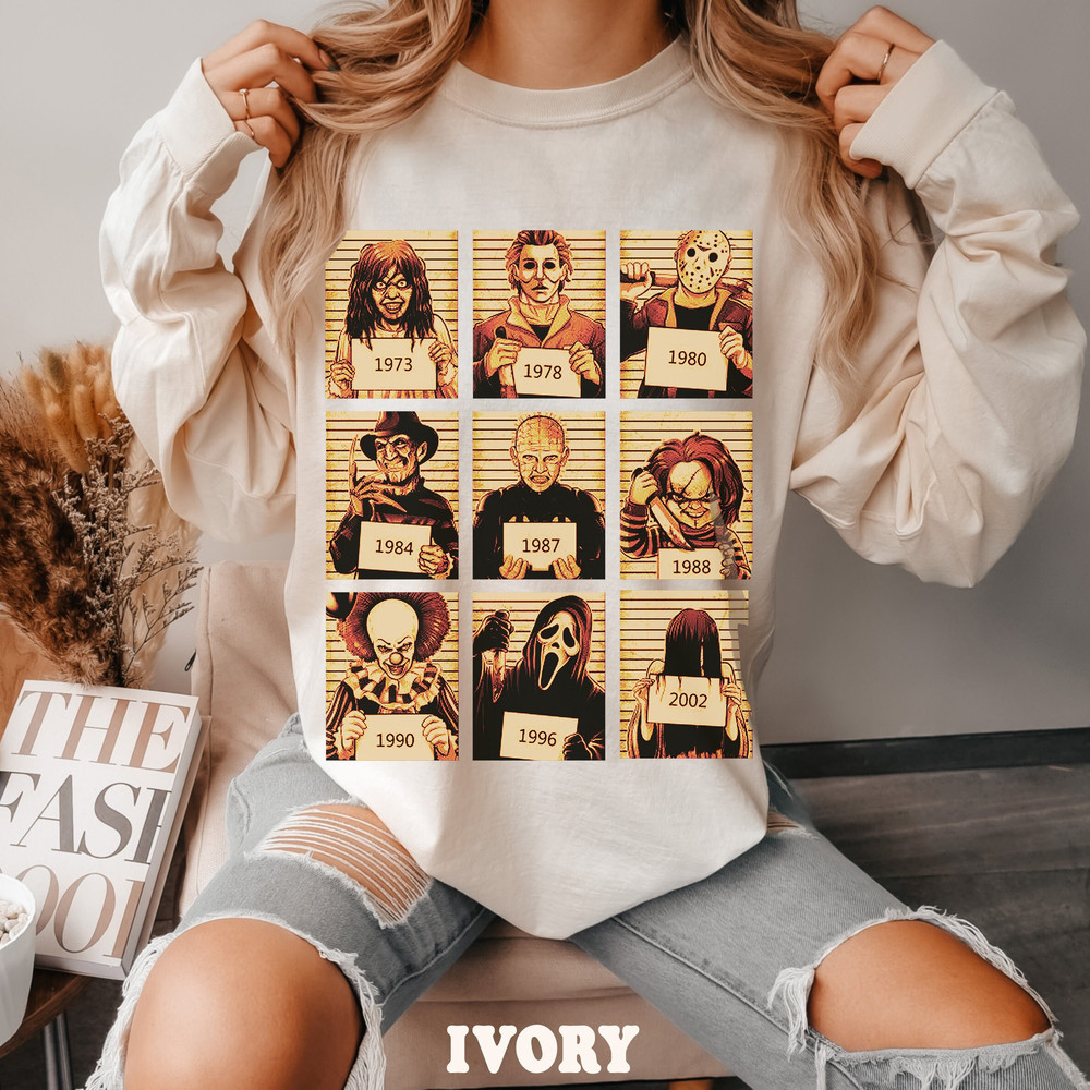 Halloween Long Sleeve Shirt, Comfort ColorsĀ®, Horror Serial Killer Mugshot Halloween Tee, Fall Horror Movie Fan TShirt for Men or Women.jpg