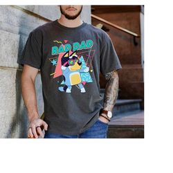 retro rad dad bluey shirt, retro bandit heeler shirt, father's day t-shirt, dad bluey shirt, dad shirt, bluey kids tee,