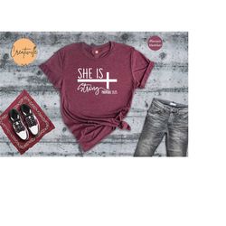 she is strong proverbs 31:25 shirt, religious shirt, christian shirts, strong women t-shirt, religious shirt, christian