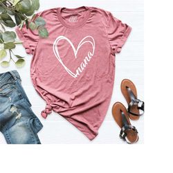 nana heart shirt, gift for nana, shirt for mother, grandma t-shirt, mothers day gift shirt, nana tee, pregnancy reveal g