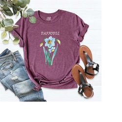 daffodil t-shirt, flower shirt, botanical tee, floral shirt, plant lover shirt, therapy tee, gift for birthday, garden s